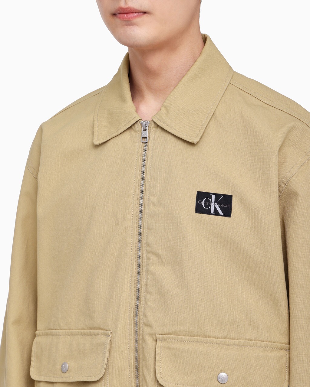 Buy 남성 박시핏 워크웨어 크롭 재킷 in color TRAVERTINE