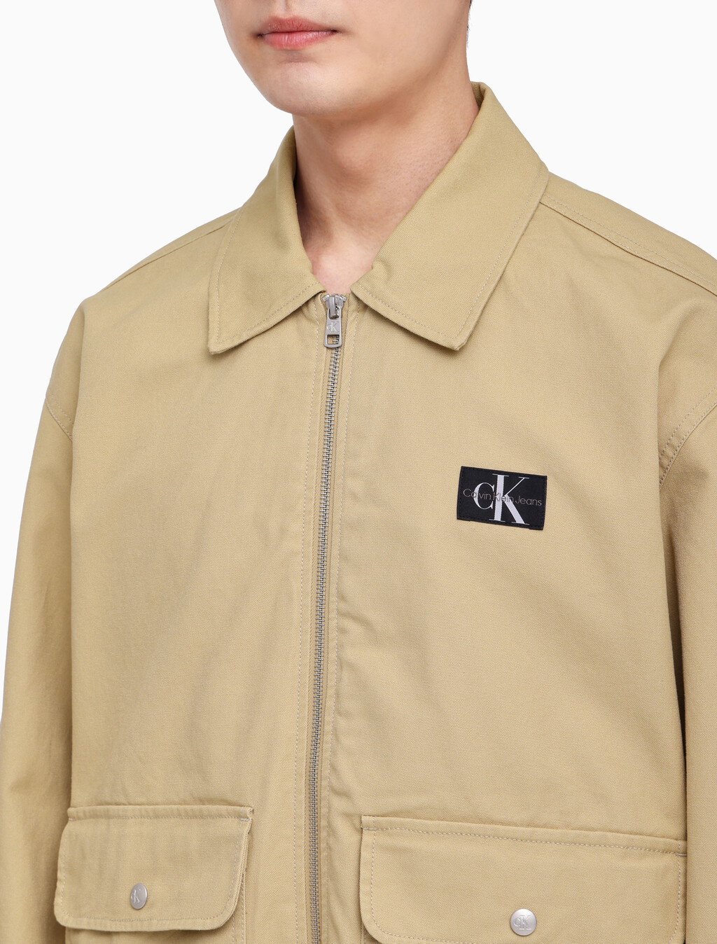 Buy 남성 박시핏 워크웨어 크롭 재킷 in color TRAVERTINE