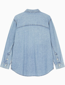 Buy 여성 릴렉스핏 데님 셔츠 in color RIVIERA