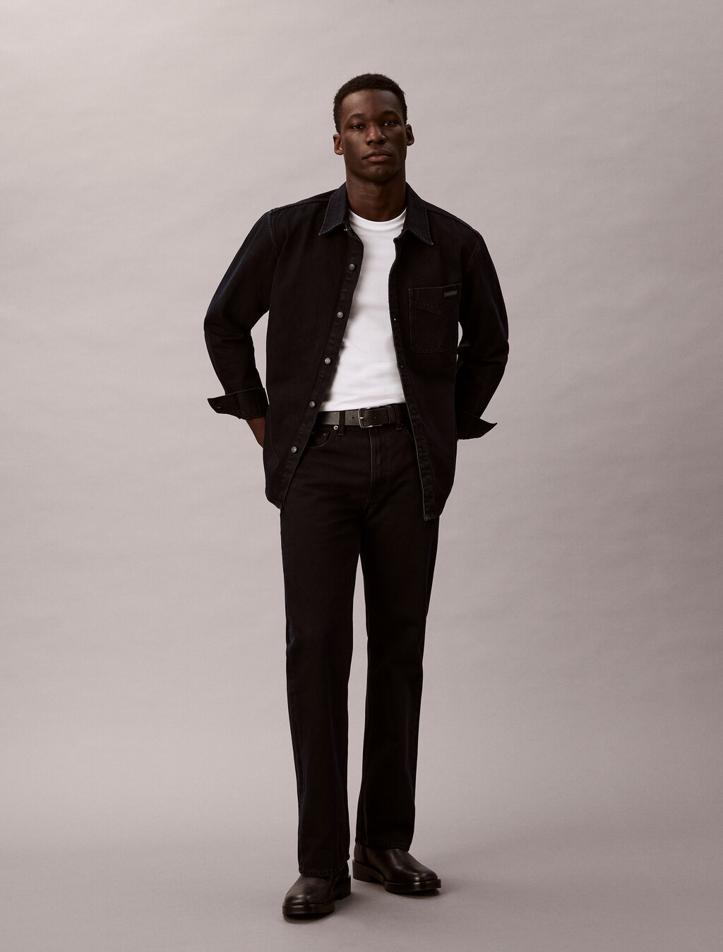 Buy 남성 부츠컷 블루블랙 스톤 데님 in color BLUE BLACK