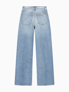 Buy 여성 하이라이즈 와이드핏 라이트블루 37.5 기능성 데님 in color CHALKY BLUE