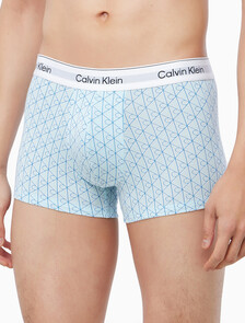 Buy 남성 아이콘 코튼 스트레치 2PK 트렁크 in color Grey / Sky Blue Print