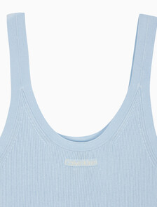 Buy 여성 비스코스 립 탱크 in color HALOGEN BLUE