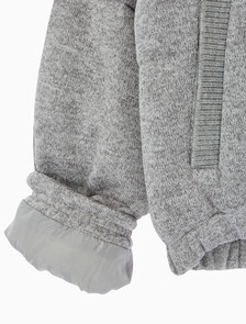 Buy 여성 크롭 니트 다운 푸퍼 in color GREY