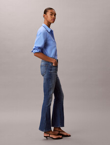 Buy [37.5 Denim Technology] 여성 하이라이즈 플레어 데님 in color Mid blue