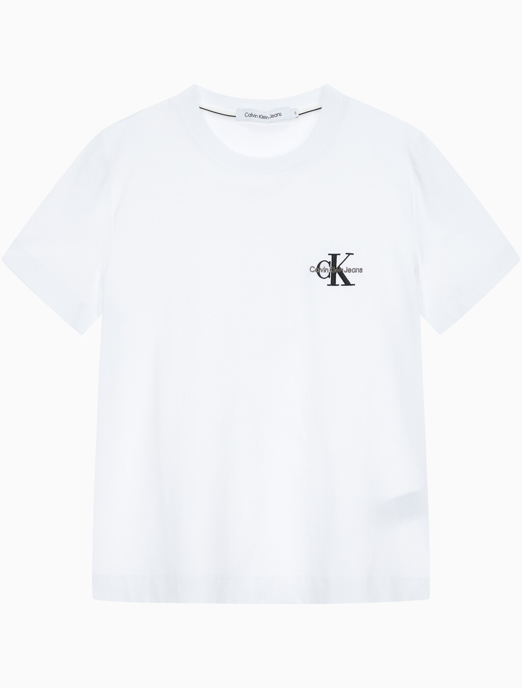 Buy 여성 레귤러핏 스몰 모노그램 로고 반팔 티셔츠  in color BRIGHT WHITE