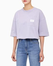 Buy 여성 패션 오버핏 크롭티 in color LAVENDER