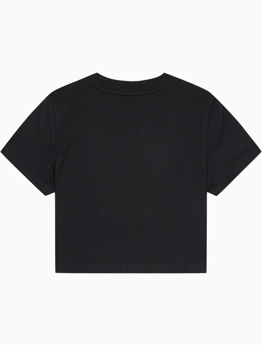 Buy 여성 레귤러핏 크롭 로고 반팔 티셔츠 in color CK BLACK