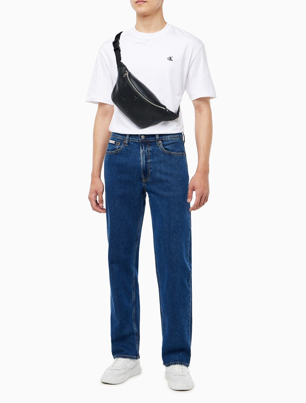 Buy 남성 CKJ AOP 웨이스트백 in color BLACK