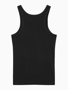 Buy 여성 코튼 컨투어 립 탱크 탑 in color BLACK BEAUTY