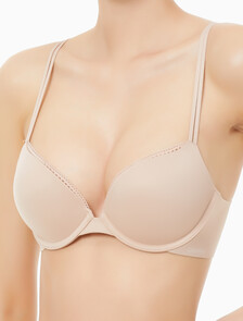 Buy 여성 캘빈 클라인 리퀴드 터치 푸쉬업 플런지 브라 in color HONEY ALMOND