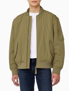 Buy 남성 릴렉스핏 패디드 기능성 봄버 자켓 in color OLIVE