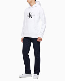 Buy 남성 롱슬리브 릴렉스핏 모노그램 기모후디 in color BRIGHT WHITE