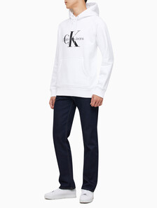Buy 남성 롱슬리브 릴렉스핏 모노그램 기모후디 in color BRIGHT WHITE