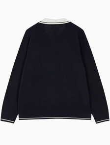 Buy 남성 오버사이즈 럭비카라 스웨터 in color NIGHT SKY