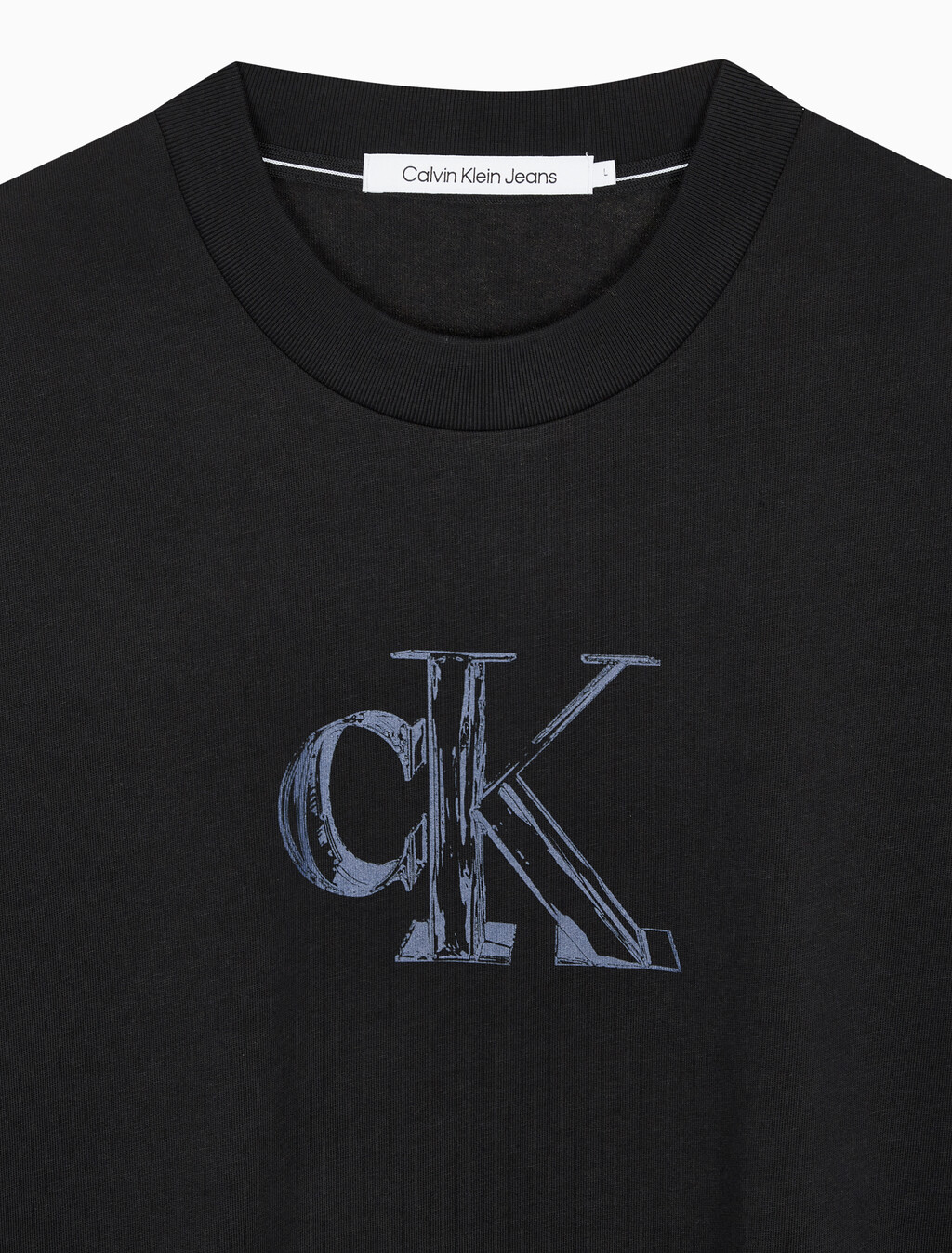 Buy 남성 릴렉스핏 스몰 로고 반팔 티셔츠 in color CK BLACK