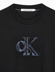 Buy 남성 릴렉스핏 스몰 로고 반팔 티셔츠 in color CK BLACK