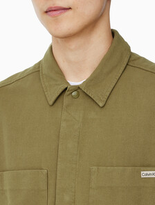 Buy 남성 릴렉스핏 플란넬 오버셔츠 in color OLIVE