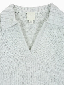Buy 여성 L/S 부클레 폴로 in color light blue