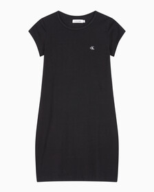 Buy 여성 아카이브 로고 반팔 드레스 in color BLACK BEAUTY