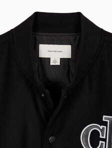 Buy 남성 바시티 봄버 자켓 in color BLACK