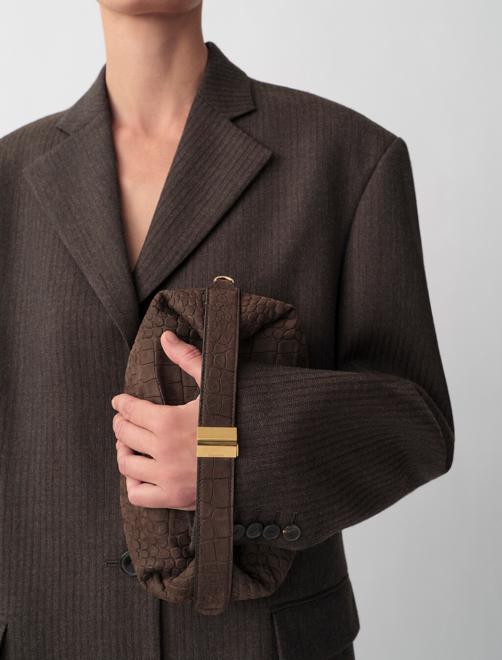 Buy SMALL SOFT ZIPPED POUCH in color Cocoa