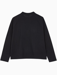 Buy [손흥민 캡슐] 남성 박시 롱슬리브 티셔츠 in color BLACK BEAUTY