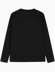Buy 남녀공용 2PACK 릴렉스핏 모노그램 로고 긴팔 티셔츠 in color CK BLACK