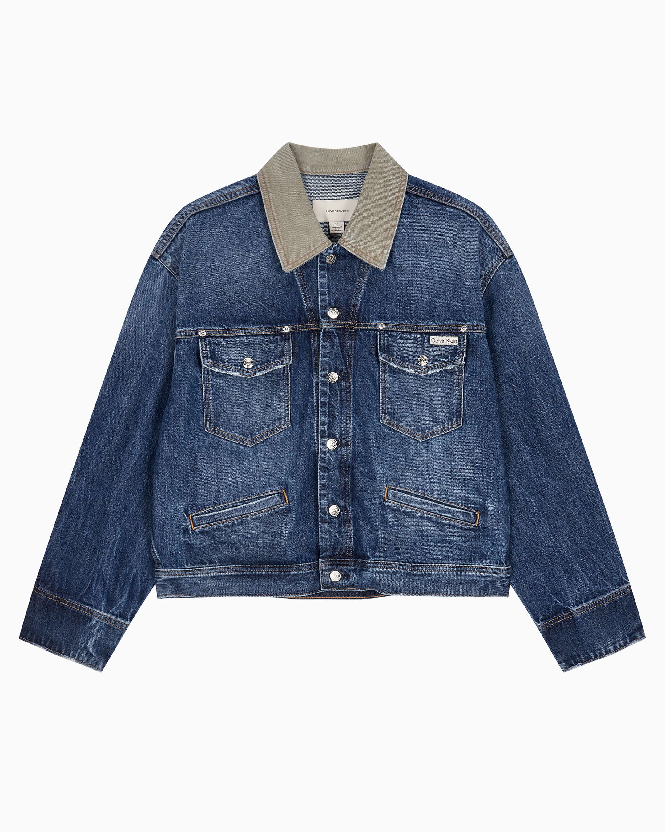【CK JEAN】80S ICON DARK BLUE DENIM JACKET 4RB990G RG8 VTG 80s CALVIN KLEIN BLUE LABEL DARK JEAN TRUCKER DENIM