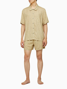 Buy 남성 우븐 비스코스 라운지 슬립 쇼츠 in color YELLOW