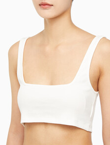 Buy 여성 레더패치 립 브라렛 in color GREIGE