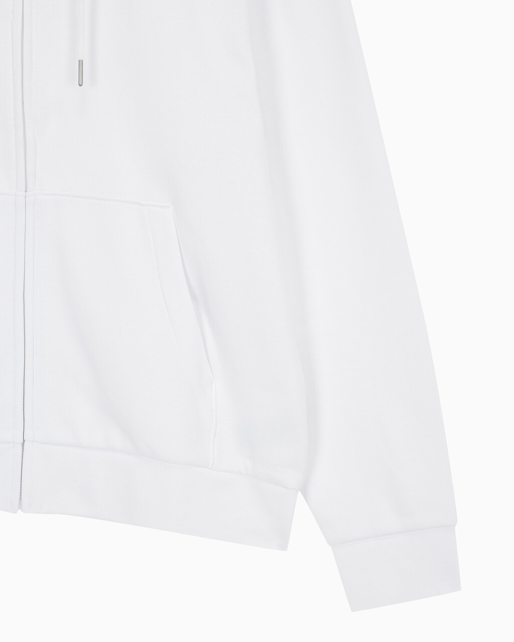 Buy 남성 아카이브 로고 플리스 집업 후디 in color BRILLIANT WHITE