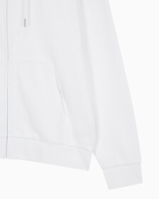 Buy 남성 아카이브 로고 플리스 집업 후디 in color BRILLIANT WHITE
