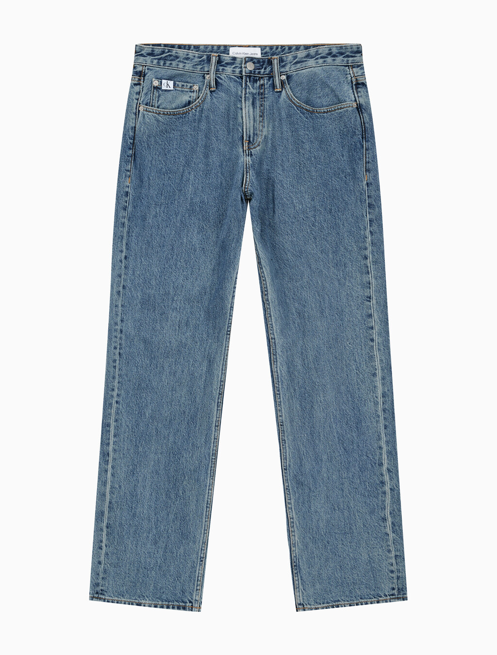 Buy 남성 90's 스트레이트핏 스톤블루 데님 in color MID BLUE BACK EMBRO