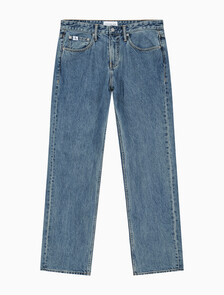 Buy 남성 90's 스트레이트핏 스톤블루 데님 in color MID BLUE BACK EMBRO