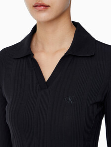 Buy 여성 립 폴로 미니 드레스 in color CK BLACK