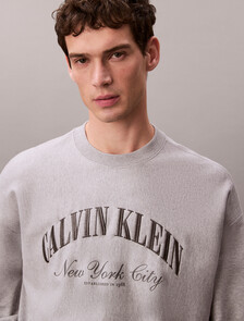 Buy 프리미엄 테리 캘빈 크루넥 스웻셔츠 in color HEROIC GREY HEATHER