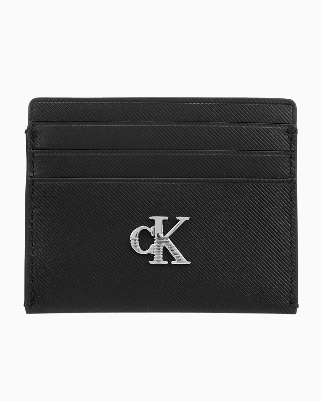 Buy 여성 CKJ 미니멀 모노그램 카드지갑 in color BLACK
