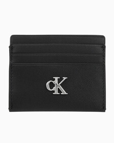 Buy 여성 CKJ 미니멀 모노그램 카드지갑 in color BLACK