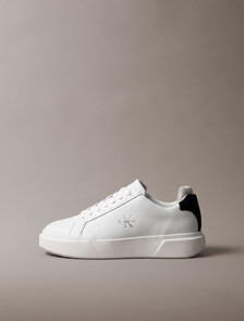 Buy 여성 청키 컵솔 레이스업 더블 벨크로 스니커즈 in color TRIPLE WHITE