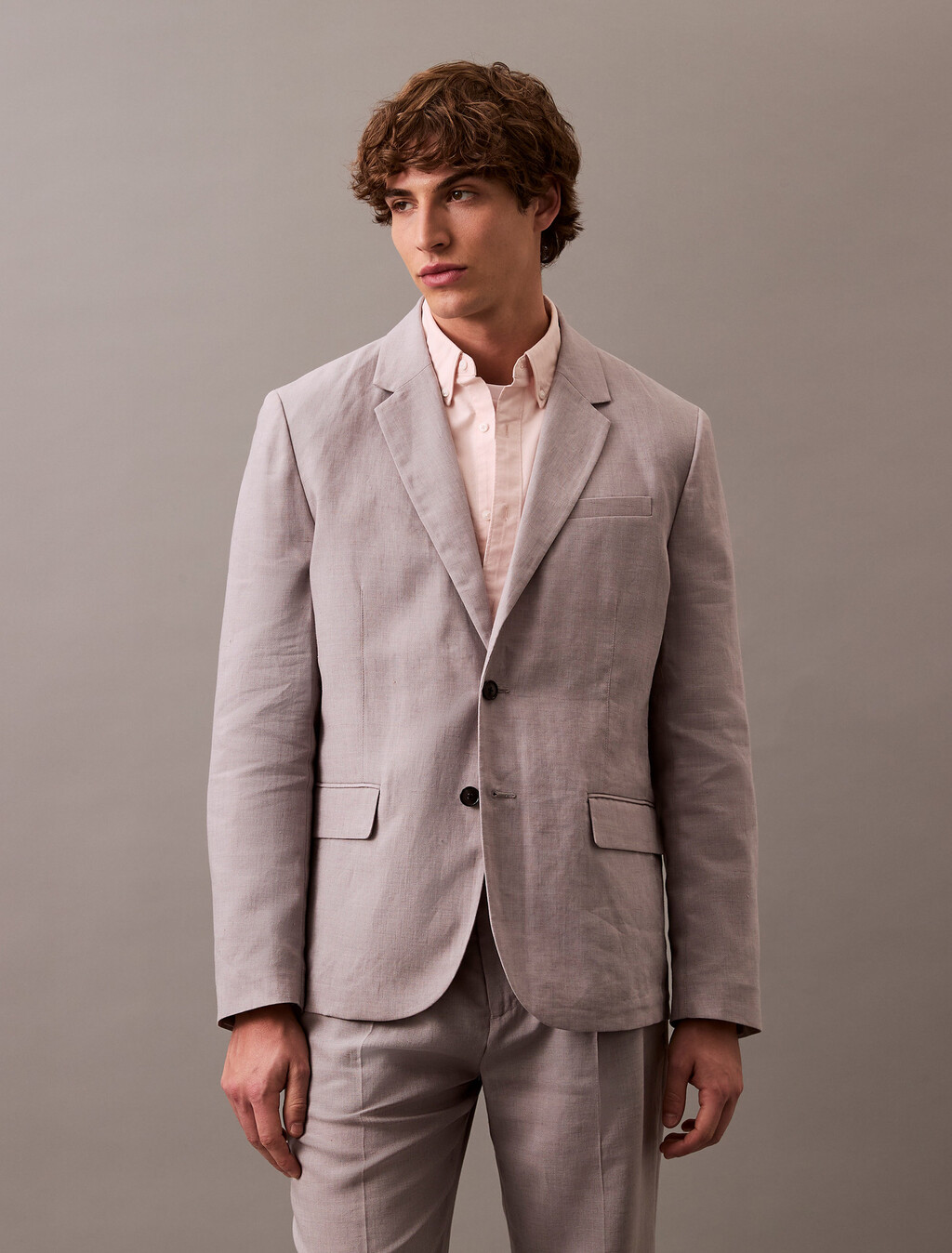 Buy 남성 클래식 린넨 블레이저 자켓 in color FORMAL GRAY