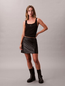 Buy 여성 모노로고 스쿱 립 탱크탑 in color BLACK