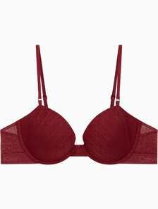 Buy 여성 스컬프트 레이스 데미 브라 in color Dark Red