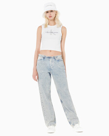 Buy 여성 90's 스트레이트핏 라이트블루 데님 in color 028A CHALKY BLU