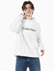 Buy 남성 릴렉스핏 스탠다드 로고 후드 티셔츠 in color BRILLIANT WHITE