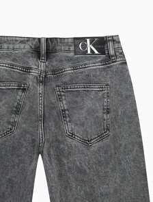 Buy 여성 90's 스트레이트핏 그레이 데님 in color GREY STEPPED RELEASE HEM