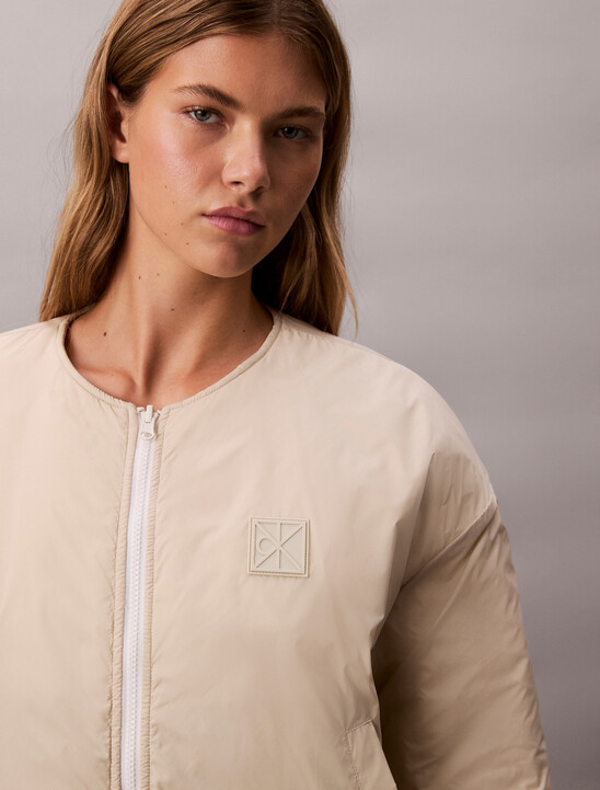 여성 로고 퀼티드 패딩 자켓