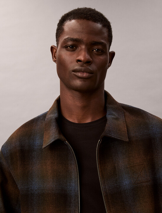 남성 울 플란넬 풀집 자켓