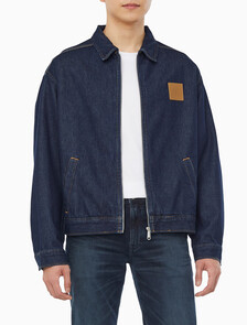 Buy 남성 릴렉스핏 데님 블루종 집업 자켓 in color RINSE BLUE