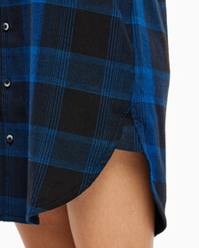 Buy 여성 플란넬 파자마 롱슬리브 나이트 셔츠 in color BLACK FLANNEL